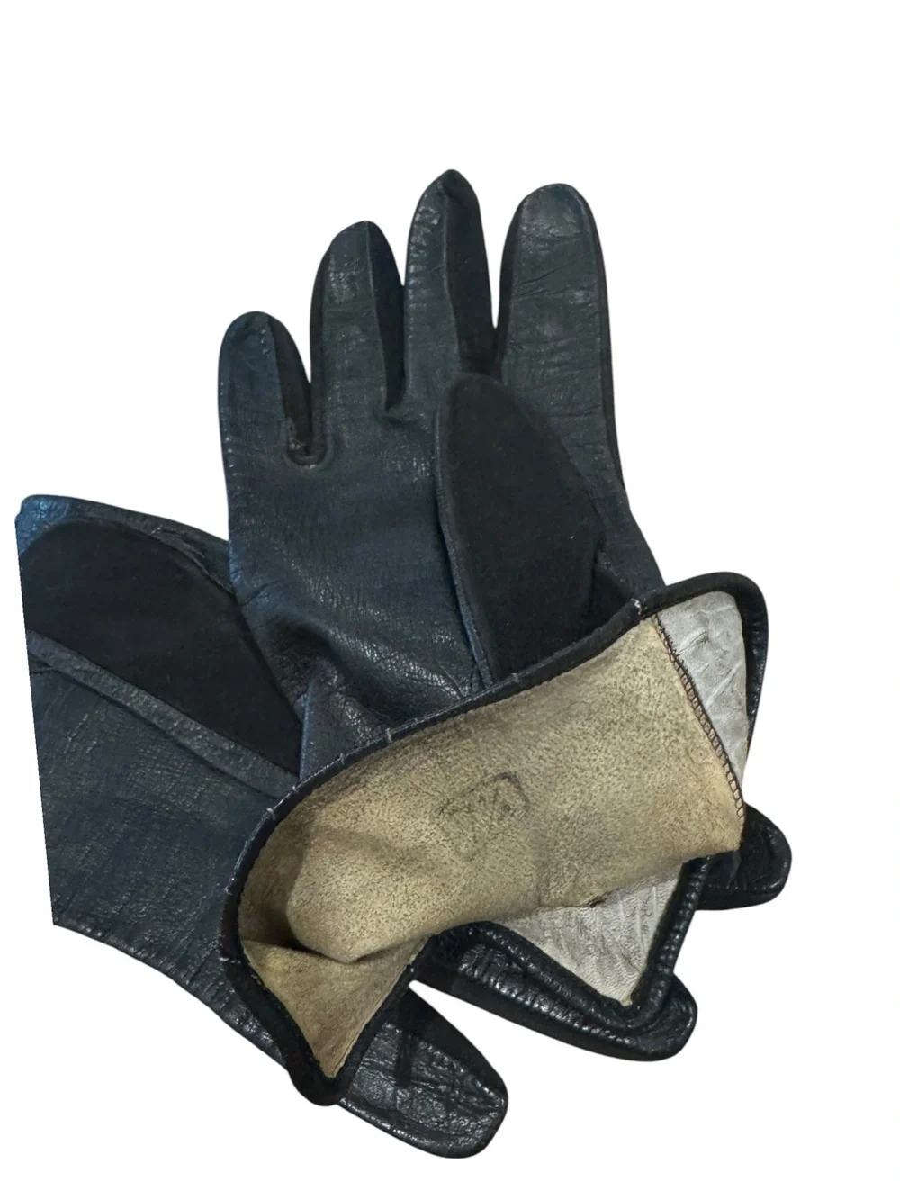 Vintage Classic Black Suede Gloves